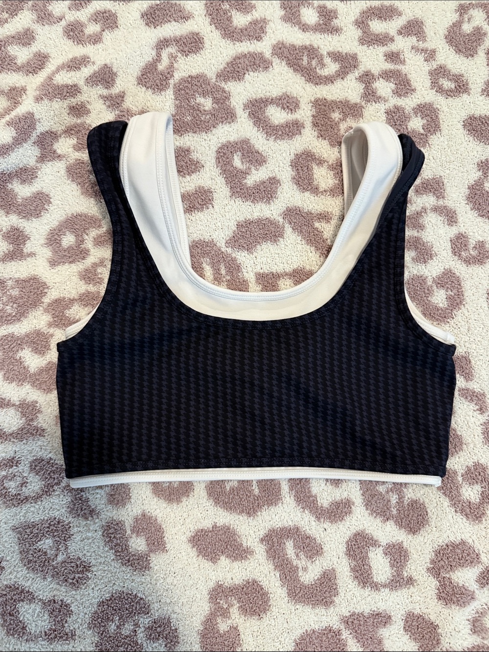Acta Double Up - Layer Houndstooth Sports Bra